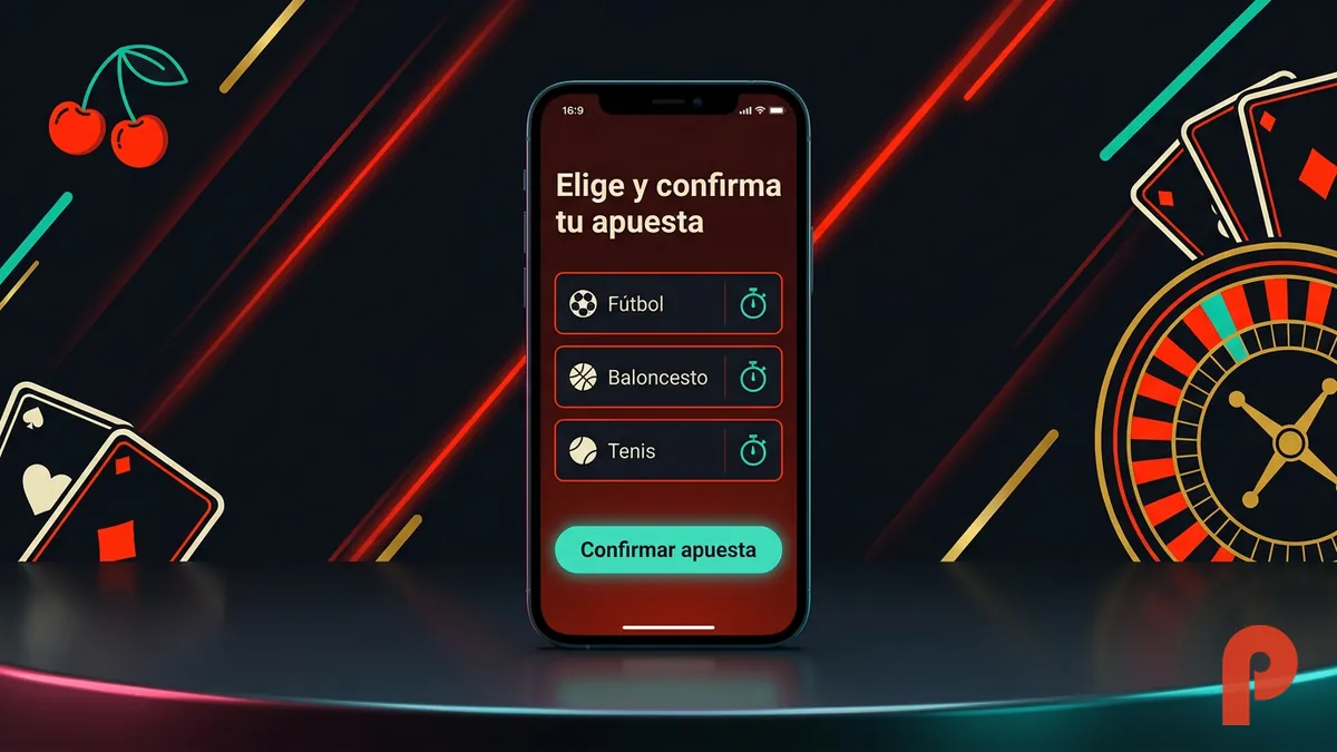 Pantalla de celular con la lista de deportes disponibles y el botón de confirmar apuesta en Pin-Up Honduras