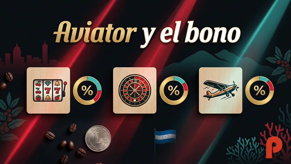 Comparativa visual de tragamonedas, ruleta y Aviator frente al bono de bienvenida en Pin-Up Honduras
